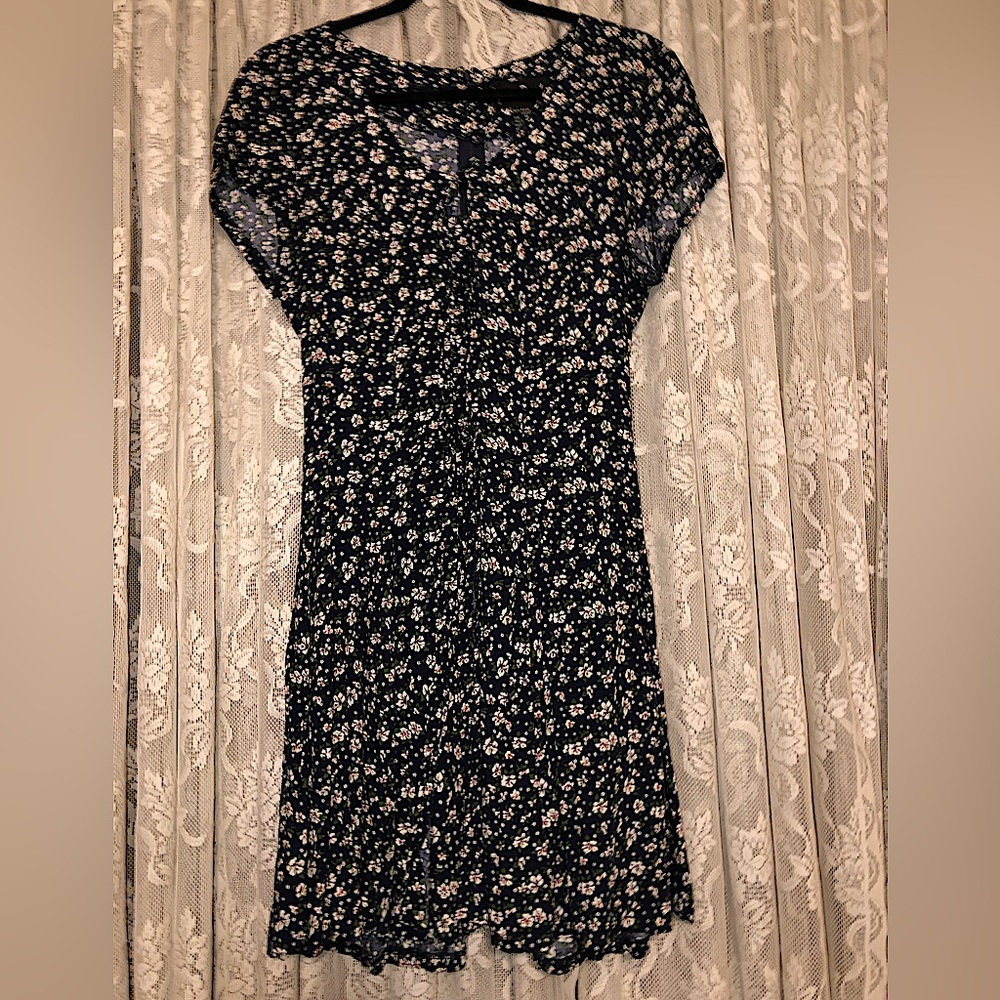 Vintage Jamie Brooke Navy Blue floral Dress